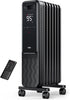 2026 NewDreo Oil Filled Radiator, Electric Radiant Heaters for indoor use Large Room with Remote Control, Child Lock, 4 Modes, Overheat & Tip-Over Protection, 24h Timer, Digital Thermostat, Quiet, 1500W